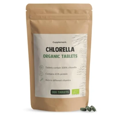 Afbeelding van Cupplement Chlorella 300 Tabletten Biologisch Geen Poeder of Vlokken Supplement Superfood Spirulina Chlorela Alg Algen Blauw Spirilina