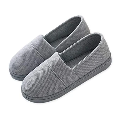 Afbeelding van AioTio Comfortabele Katoenen Schoenen Dames Thuis Warmers Antislip Slippers Zwangere Vrouwen Platte (40/41 EU, Grijs)