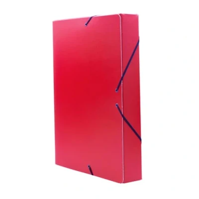 Afbeelding van Raylu Paper Projectmap Matt A4 met 5 cm rugbreedte, stevige kartonnen map en elastische sluiting voor schoolprojecten of kantoor, ordnerformaat 34 x 24 (rood)