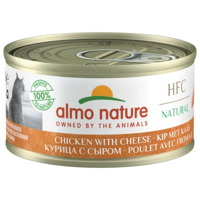 Afbeelding van Almo Nature Hfc Cat Natural Blik 70 g Kattenvoer Kip&amp;Kaas Classic