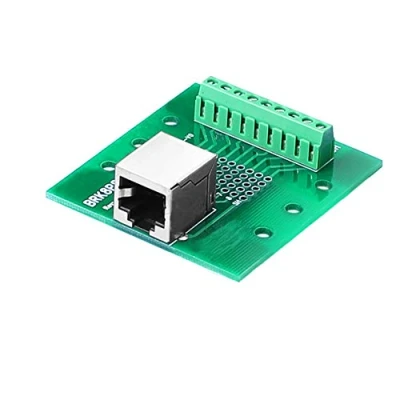 Afbeelding van SIENOC RJ45 / 8P8C op uitbreekbord voor schroefklemmen met DIN railklemmen (RJ45 schroefklem)