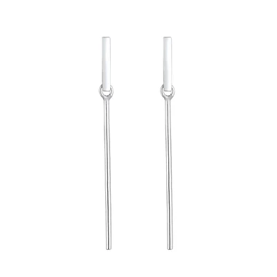 Afbeelding van Elli Oorbellen Dangle Rechthoek Geo Minimaal Basic Trend 925 Sterling Zilver