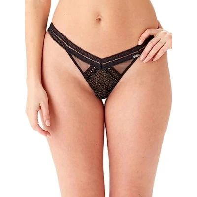 Afbeelding van Gossard Vrouwen Contradiction String Slipje, Zwart/Zilver, L, L
