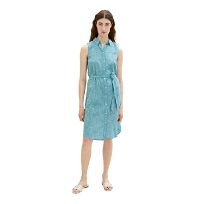 Afbeelding van TOM TAILOR Dames 1036806 jurk, 31668 Petrol Green, 34, petroleumgroen, 34