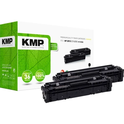 Afbeelding van KMP H T215DX Tonercartridge vervangt HP 201X (CF400X), zwart, compatibel met 2 toners
