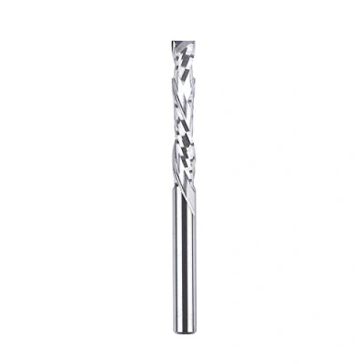 Afbeelding van SpeTool Up&amp;Down Spiraalfrees 4mm Schacht Compressie 25mm Snijlengte Spiraalnuttenfrees CNC Frees Omhoog &amp; Omlaag VHM Schachtfrees Nuttenfrees voor Bovenfrees Houtfrees Langgatfrees