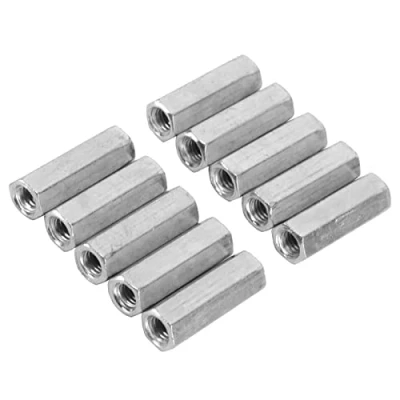 Afbeelding van 10Pcs M6 Lange Staaf Moer Hex Binnendraad Straight Fit Bar Draadstang Studding verzinkt (M6 * 30)