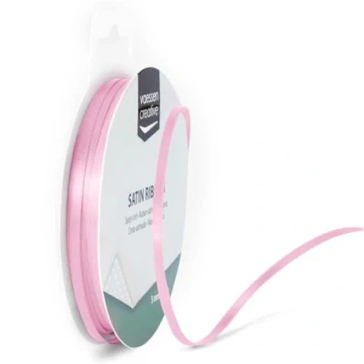 Afbeelding van Vaessen Creative Satijn Ribon, Stof, Licht Roze, 3mm
