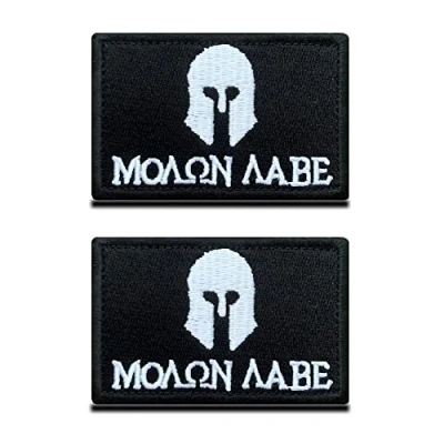 Afbeelding van 2 stuks tactische Spartaanse krijger helm patch Molon Labe voor rugzakken, mutsen, vesten, tassen, outdoor show kleding uniform vest hondenharnas militair tactisch jersey