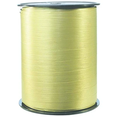 Afbeelding van Clairefontaine 601575C spoel cadeaulint mat (250 m x 10 mm, ideaal voor knutselprojecten en geschenken), 1 stuk, goud