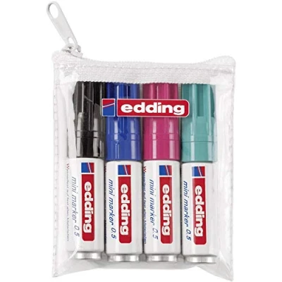 Afbeelding van edding 0,5 mini permanent marker set van 4 assorti