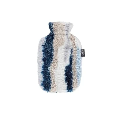 Afbeelding van fashy Warmwaterkruik met fleece overtrek in mamorlook, blauw, 2,0 l