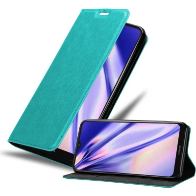 Afbeelding van Cadorabo Hoesje geschikt voor Nokia G50 5G in BENZINE TURKOOIS Beschermhoes met magnetische sluiting, standfunctie en kaartvakje Book Case Cover Etui