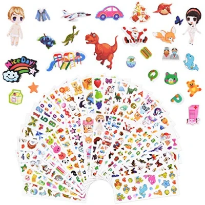 Afbeelding van Vicloon 3D Stickers voor Kinderen, 38 vellen Gezwollen Stickers, 1000+ Verschillende Laptop, Bagage, Computerskateboard, Volwassenen en Tieners