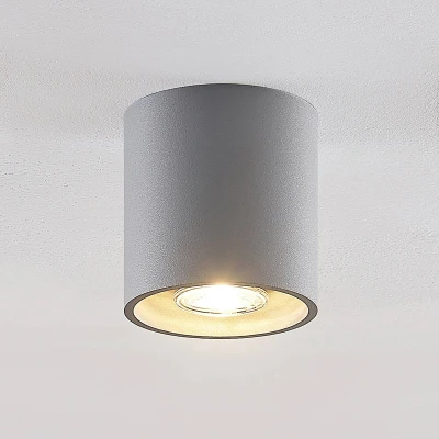 Afbeelding van Lindby plafondlamp 1licht aluminium H: 10 cm GU10 grijs