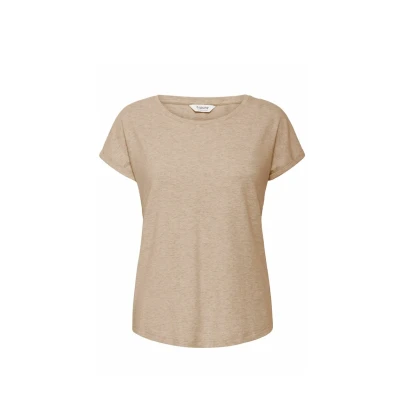 Afbeelding van b.young Pamila Tshirt basic, Dames, Maat: Large, Roasted cashew melange