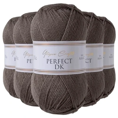 Afbeelding van Utopia Crafts DK Dubbel breigaren, 5 x 100 g (staalgrijs)
