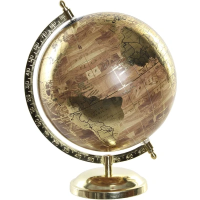 Afbeelding van Items Deco Wereldbol/globe op voet kunststof goud home decoratie artikel D20 x H28 cm Wereldbollen