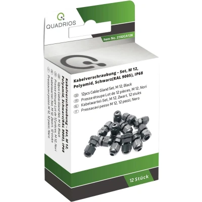 Afbeelding van Quadrios 2102CA126 Wartel assortiment M12 PA66 Zwart 1 set(s)