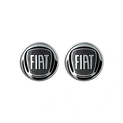 Afbeelding van Fiat 3D stickers, officieel logo zwart, diameter 12 mm, 2 stuks