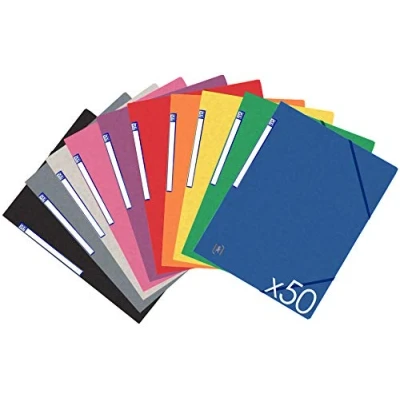 Afbeelding van OXFORD TopFile+ Documentenmappen, karton, 3 kleppen, A4 formaat, elastiek, 10 verschillende kleuren, 50 stuks