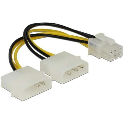 Afbeelding van Molex naar PCIe voedingskabel adapter 0.15 m Delock