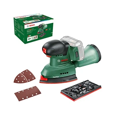 Afbeelding van Bosch Home and Garden accuschuurmachine UniversalSander 18V 10 (zonder accu; 18 Volt System; voor DIY houtbewerking; 32x vellen schuurpapier; in kartonnen doos) Amazon Edition