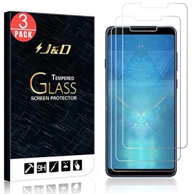 Afbeelding van J&amp;D Compatibel voor Samsung Galaxy A9 2018 Screenprotector, 3 Pack Gehard Glas Niet Volledige Dekking Clear Ballistisch Schermbeschermer Screen Protector