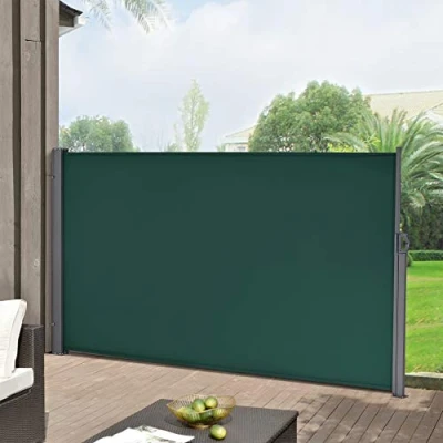 Afbeelding van Windscherm uittrekbaar zijluifel 300x160 cm donkergroen