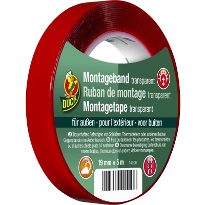 Afbeelding van Montagetape Duck 5 meter (Transparant, Buiten, 19 mm)