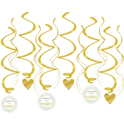Afbeelding van Decoratie swirl Lentefeest 70cm 12 stuks