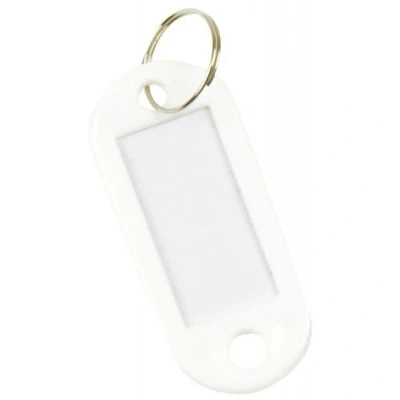 Afbeelding van Q CONNECT sleutelhanger, pak van 10 stuks, wit sleutelhanger