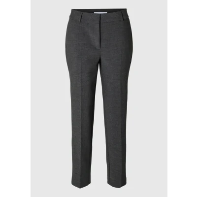 Afbeelding van Selected Femme Tapered Chino, Dames, Maat: 34, Dark grey melange