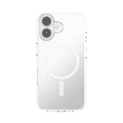 Afbeelding van PopSockets iPhone 16 hoesje compatibel met MagSafe, telefoonhoesje voor 16, draadloos opladen, alleen transparant