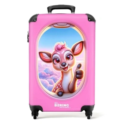 Afbeelding van NoBoringSuitcases.com® Roze kinderkoffer meisje Reiskoffer kinderen meisjes 55x35x25