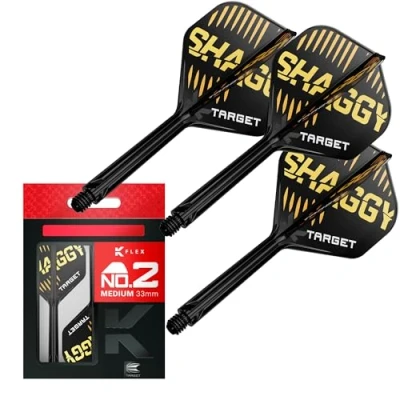 Afbeelding van Target Darts Scott Williams K Flex Flights and Shaft System, Nr.2 Pak van 3 Kflex All In One Flights, Player Edition Accessoires Dart Stem Middel (33mm)