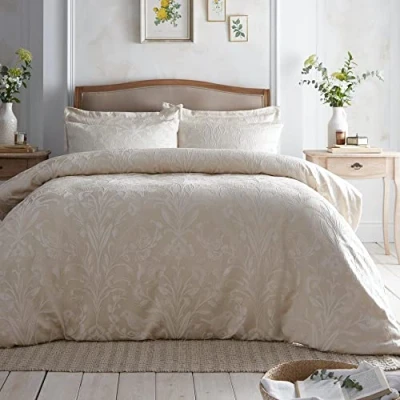 Afbeelding van Appletree Heritage Elysia Jacquard Dekbedovertrek Set Super Kingsize Bed in Champagne
