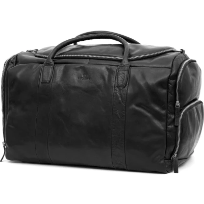 Afbeelding van Montreal Grote Zwarte Leren Duffel Bag
