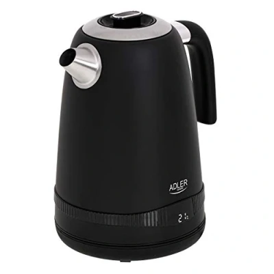 Afbeelding van Adler Satijn Zwarte Waterkoker met LCD Display 1,7L