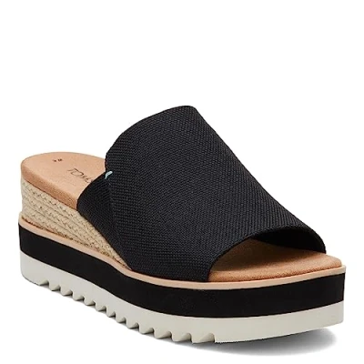 Afbeelding van TOMS Damen Pantoletten Muiltjes met hak, Dames, Maat: 41, Black Textiel