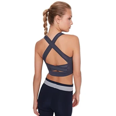 Afbeelding van Trendyol Blauwe Ondersteuning/Vormende Rugdetail Vierkante Hals Gebreide Sportbeha Twoss22Ss0040