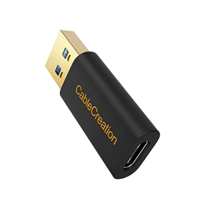 Afbeelding van CableCreation USB C naar adapter, 3.0 mannelijk vrouwelijk converter, compatibel met laptops Logitech StreamCam VR Link adapter voor opladen
