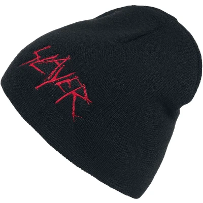Afbeelding van Slayer Scratched Logo Beanie zwart Polyester Band merch, Bands, Festival