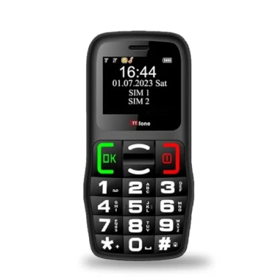 Afbeelding van TTfone TT220 Grote knop mobiele telefoon voor ouderen met noodhulpknop, pratende toetsen, lange levensduur van de batterij, zaklamp, Bluetooth, eenvoudig te gebruiken (met USB kabel)