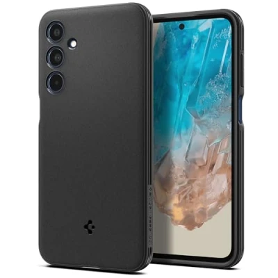 Afbeelding van Spigen Essential Sand Blast Case Compatibel met Samsung Galaxy M35 5G hoesje Zwart