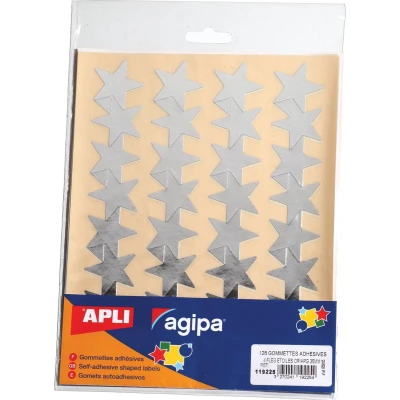 Afbeelding van Agipa metallic stickers, blister met 128 stuks, goud en zilver, ster 35 mm stickers
