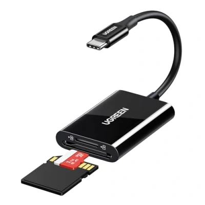 Afbeelding van UGREEN USB C kaartlezer SD 3.0 170 MB/S Micro Type compatibel met iPhone 15 serie, Galaxy S23 iPad, MacBook Pro/MacBook Air etc (Zwart)