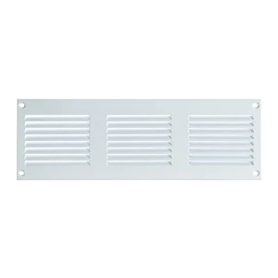 Afbeelding van Wit ventilatierooster 300x100 mm metalen afvoerrooster ventilatie met insectenbeschermingsrooster afvoerlucht rooster