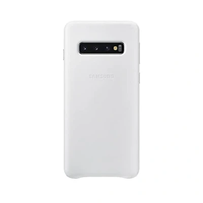 Afbeelding van Samsung Galaxy S10 Leather Cover Wit