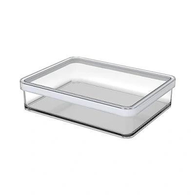 Afbeelding van Rotho Loft rechthoekige voorraadbus 1l met deksel en afdichting, Kunststof (SAN) BPA vrij, transparant/wit, (20.0 x 15.0 4.8 cm)